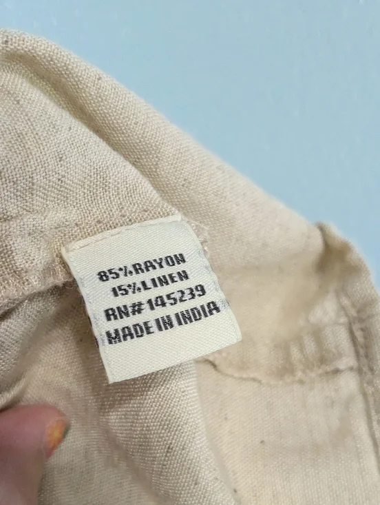 Beige Puff-Sleeve Maxi Dress Linen Blend - Picture 3 of 4